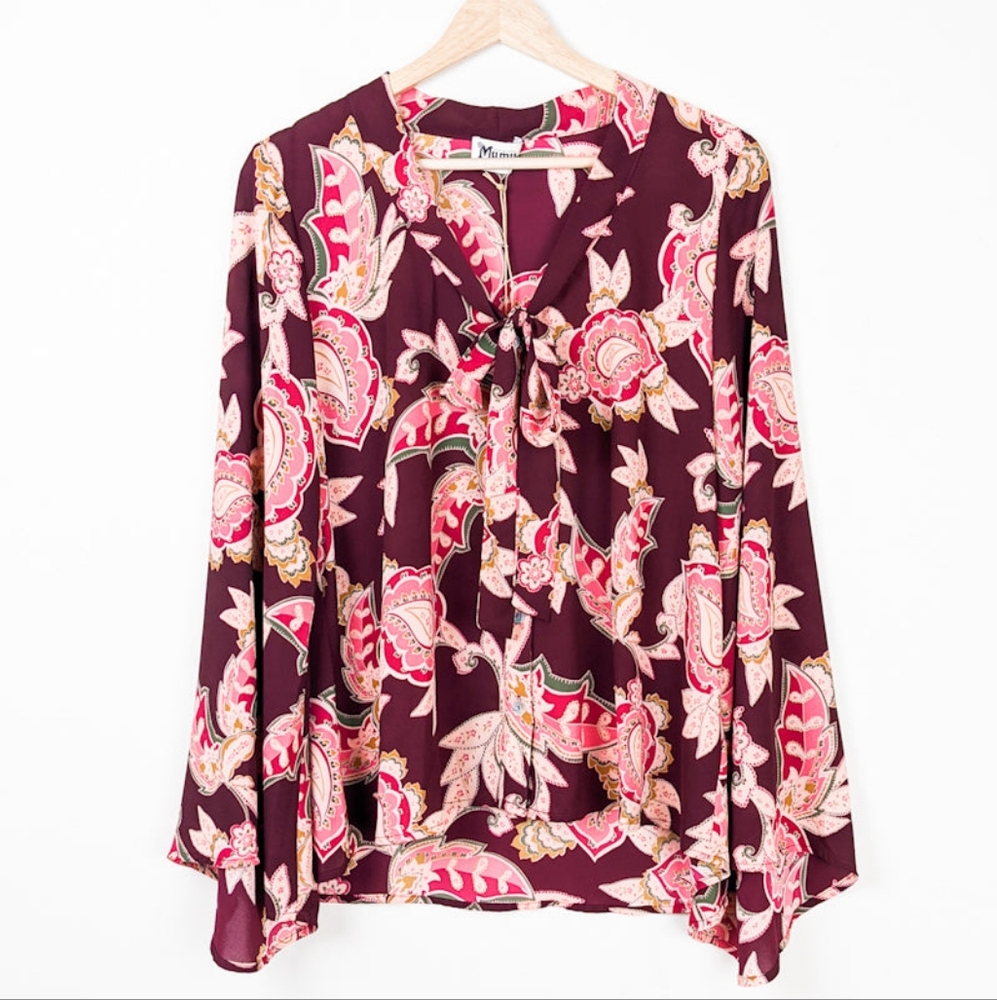 NWT Show Me Your MuMu Brynn Paisley Blouse